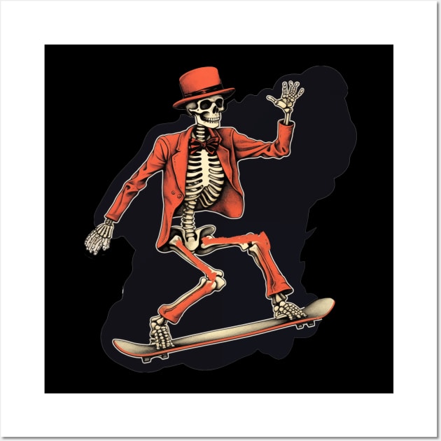 Cool Skateboarding Skeleton Wall Art by ChillxWave